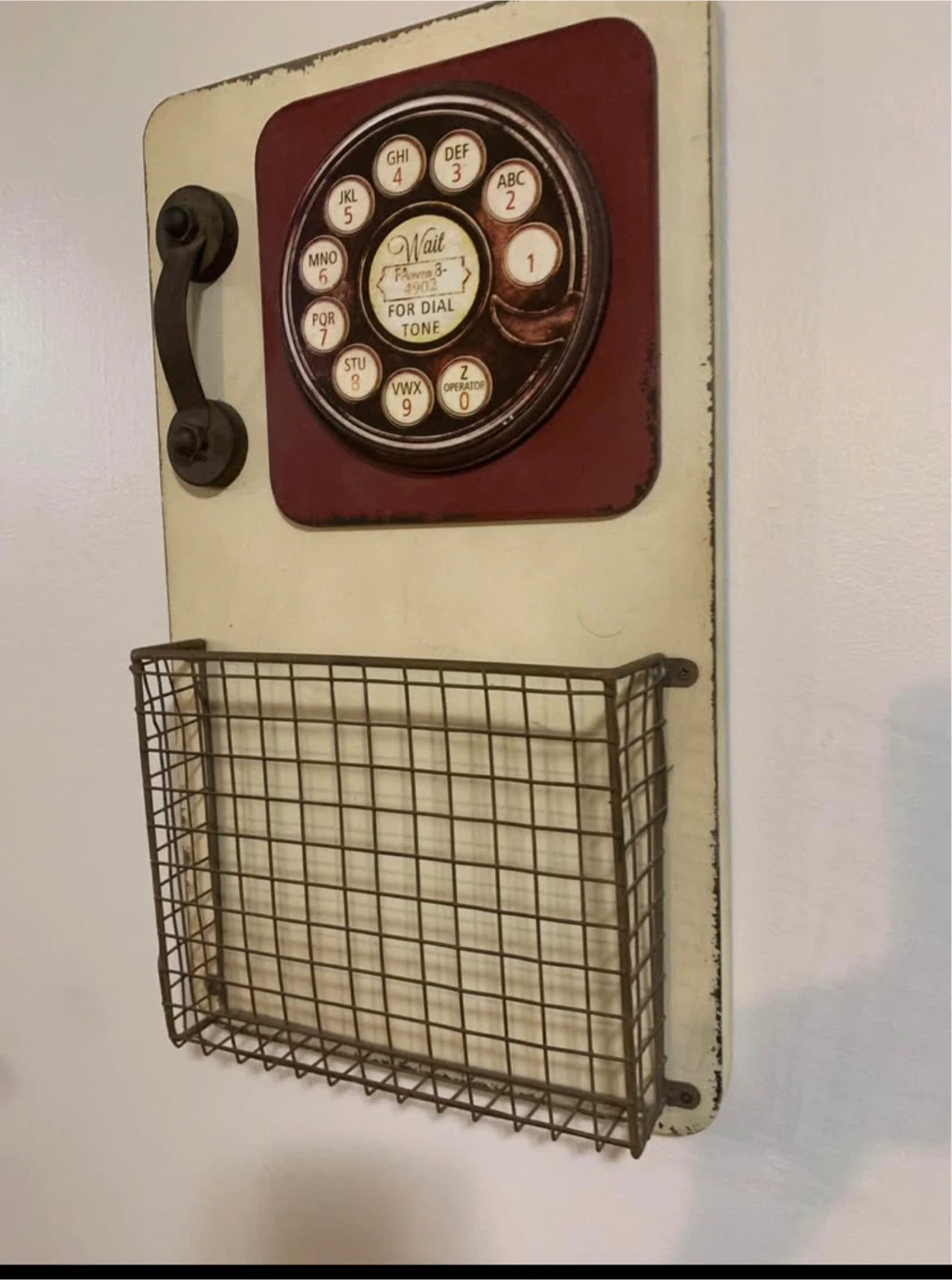 Vintage Style Telephone Wall Organizer