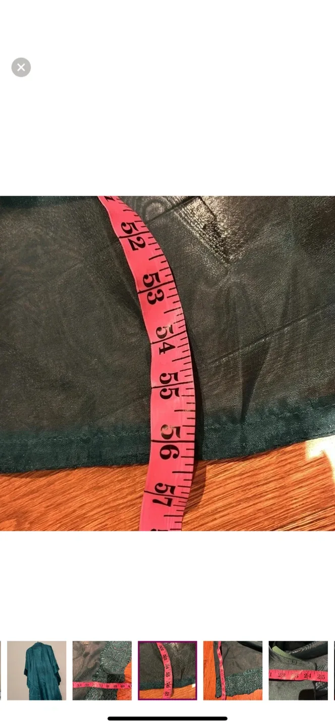 Teal Green kaftan with Lace Detail, Size 36 image indicator(6)