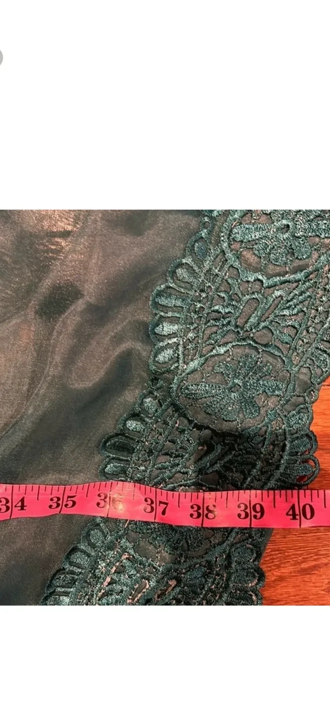 Teal Green kaftan with Lace Detail, Size 36 image indicator(5)