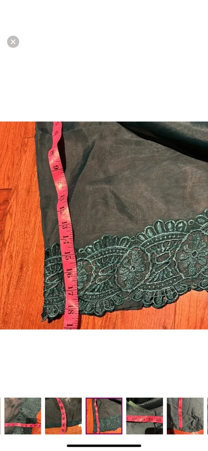 Teal Green kaftan with Lace Detail, Size 36 image indicator(8)