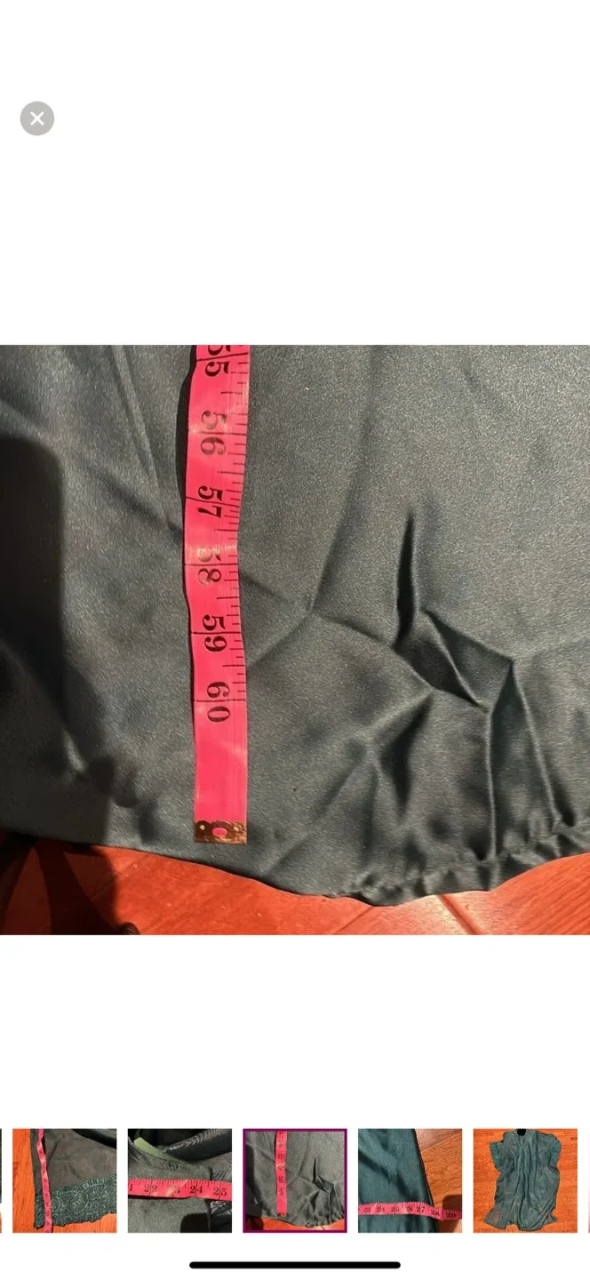 Teal Green kaftan with Lace Detail, Size 36 image indicator(10)