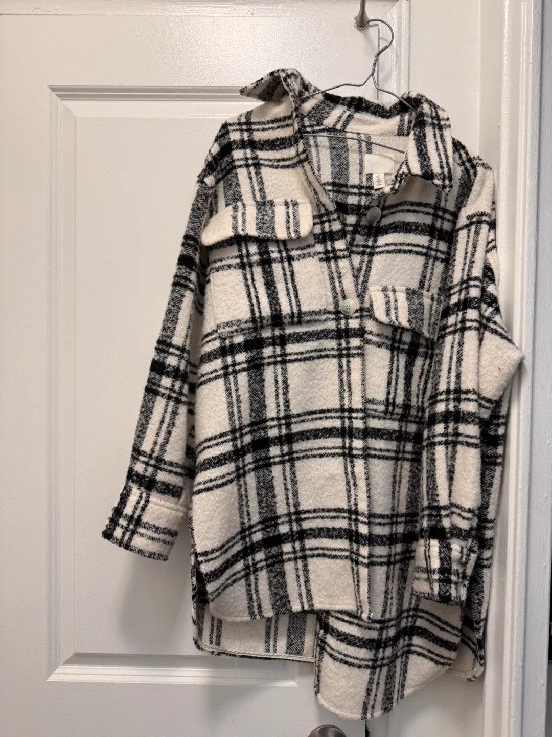H&M Plaid Flannel Shacket thumbnail
