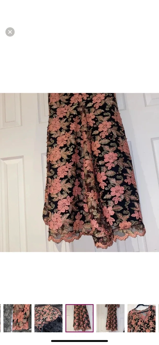 Floral Embroidered Maxi vintage voil Lace Dress image indicator(5)