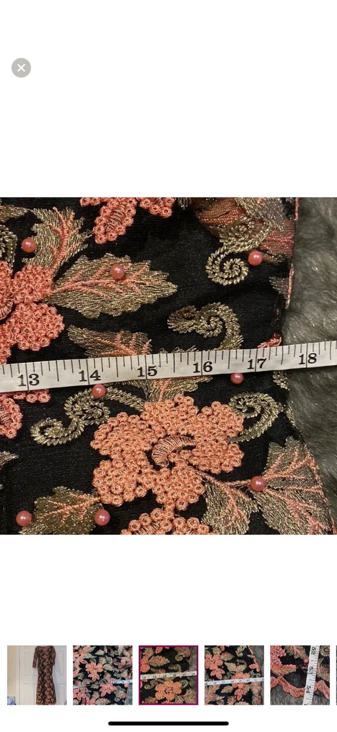 Floral Embroidered Maxi vintage voil Lace Dress image indicator(3)