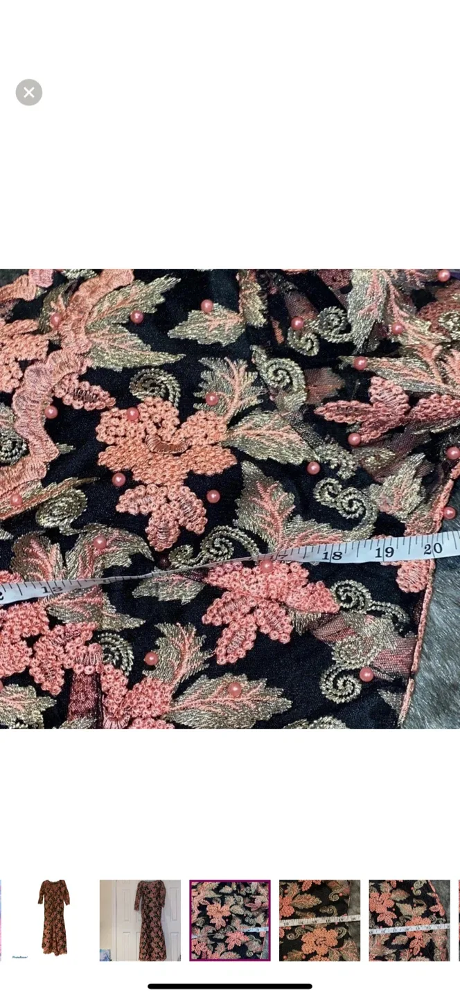 Floral Embroidered Maxi vintage voil Lace Dress image indicator(2)