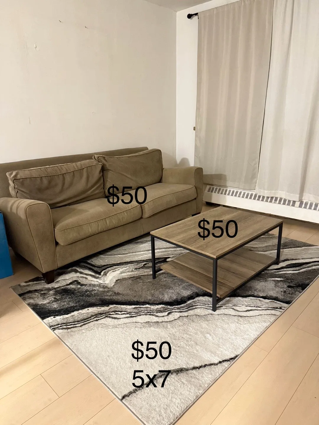 Sofa, Coffee Table & Rug - $50 Each! image indicator(2)