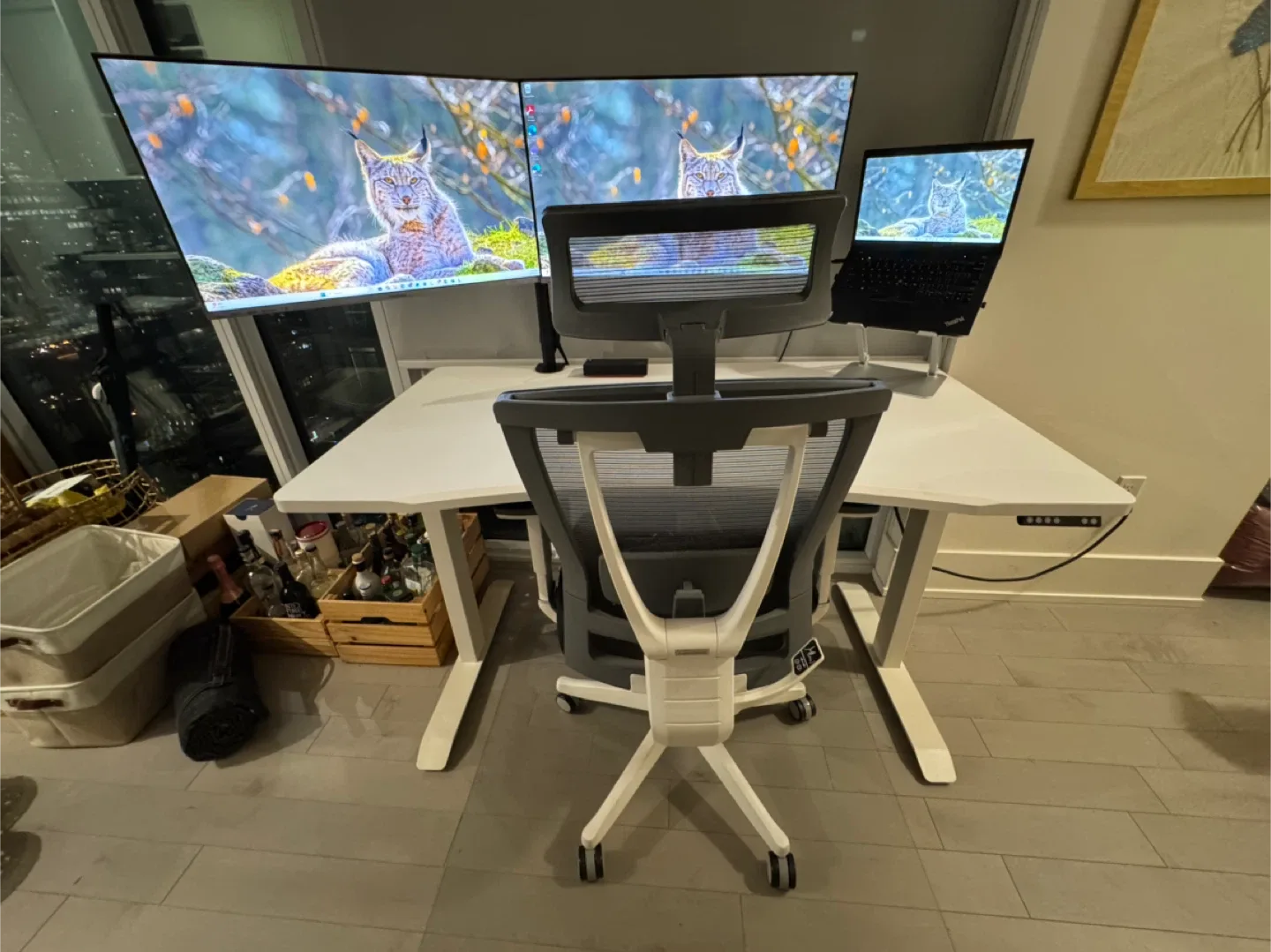 MOVING OUT SALE! White Standing Desk - 55" x 30" image indicator(2)