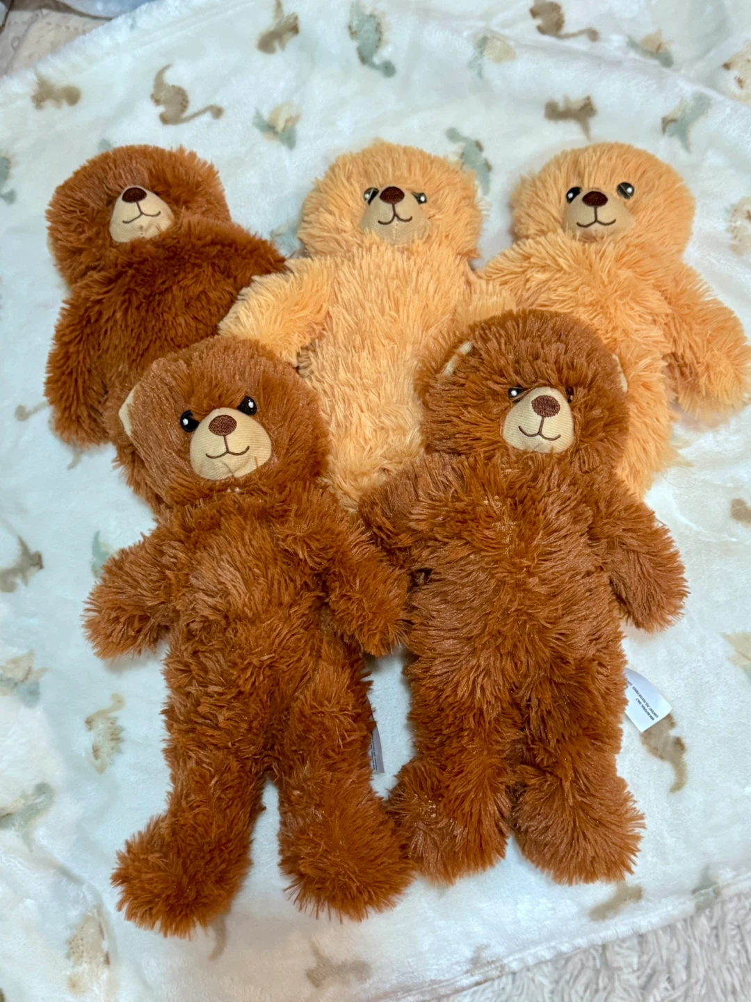 Five Teddy Bears - Brown and Tan