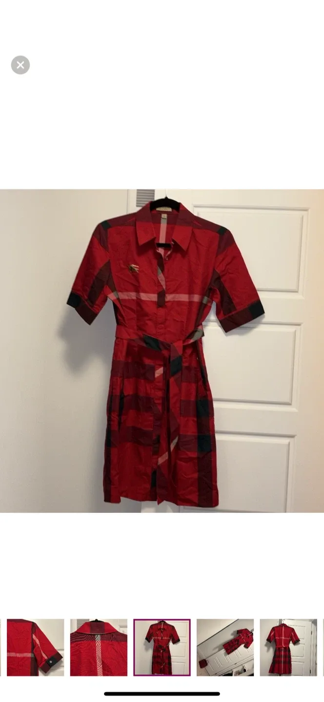 Burberry London England Red Plaid Dress XXL image indicator(3)