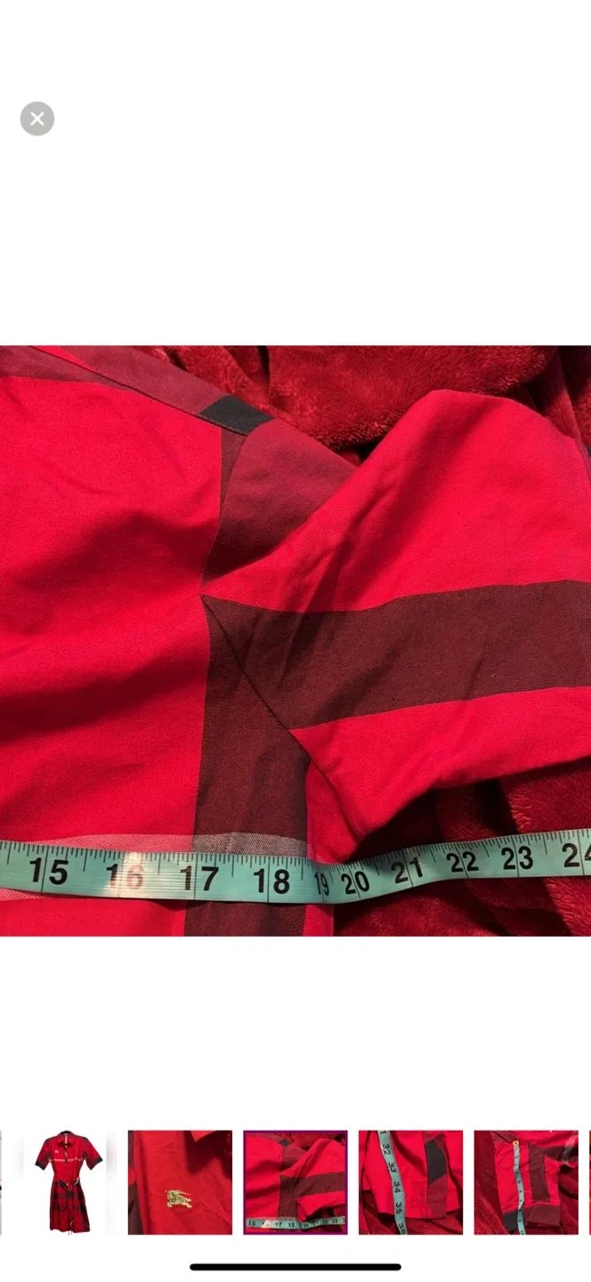 Burberry London England Red Plaid Dress XXL image indicator(5)
