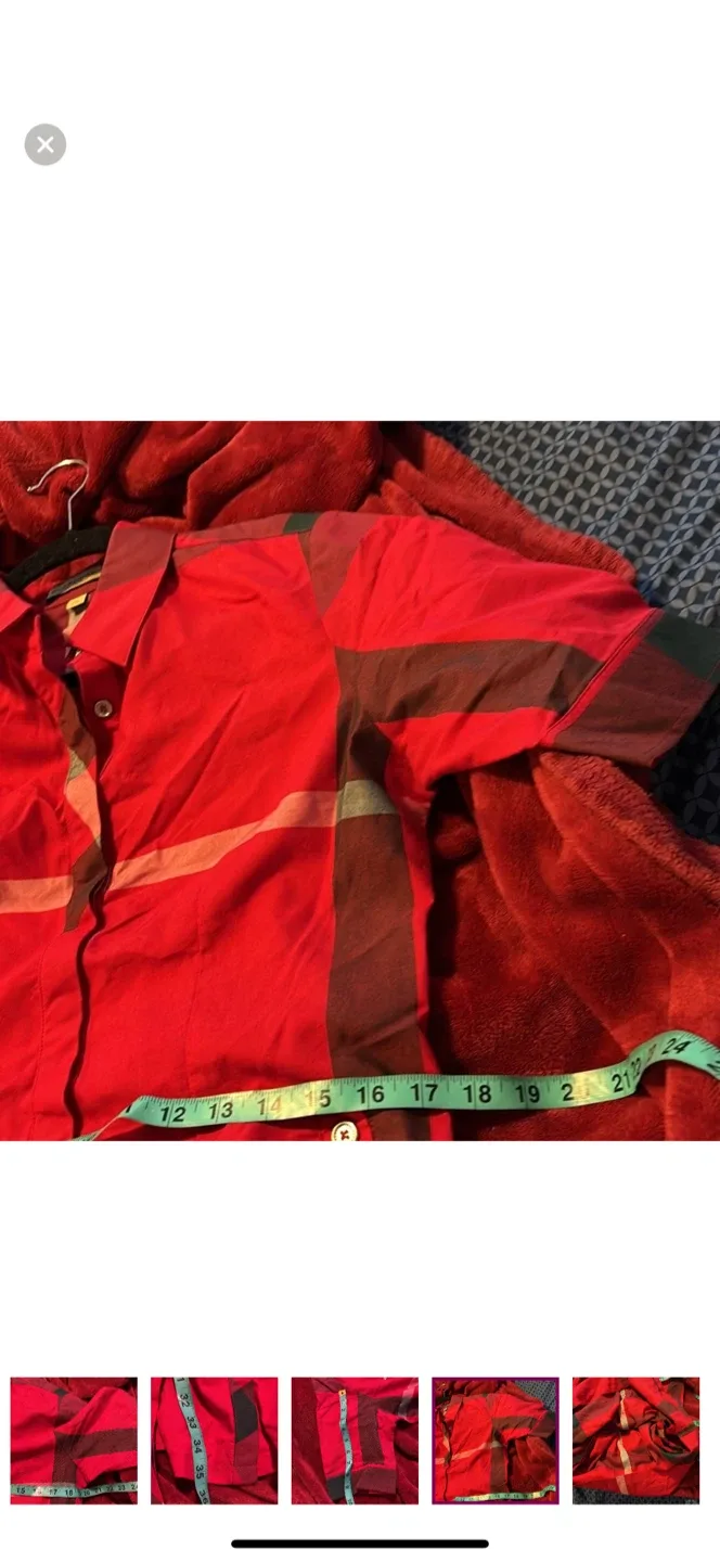 Burberry London England Red Plaid Dress XXL image indicator(6)