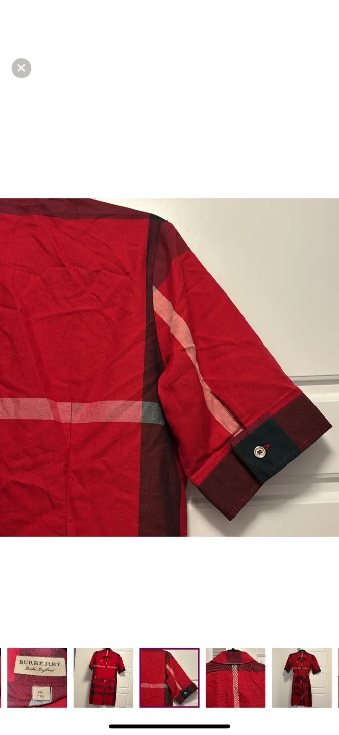 Burberry London England Red Plaid Dress XXL image indicator(9)