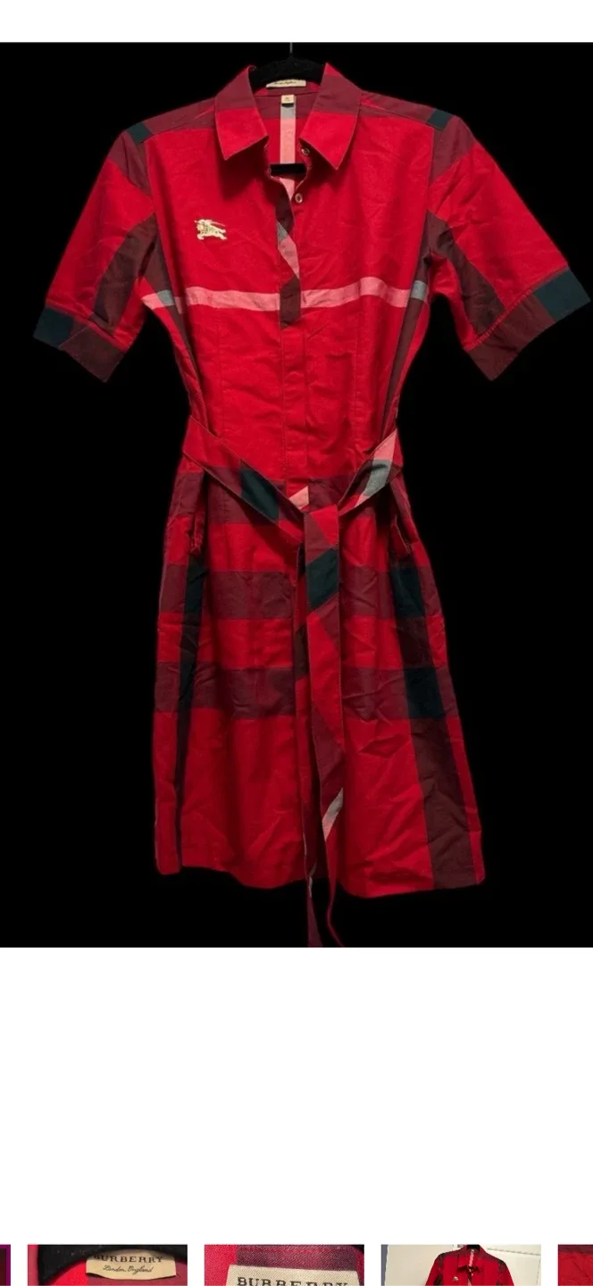 Burberry London England Red Plaid Dress XXL image indicator(10)