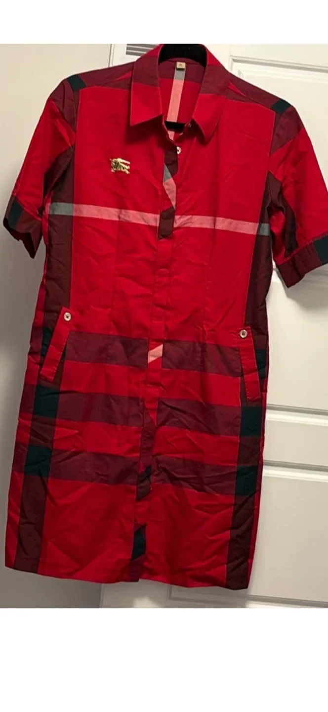 Burberry London England Red Plaid Dress XXL image indicator(8)