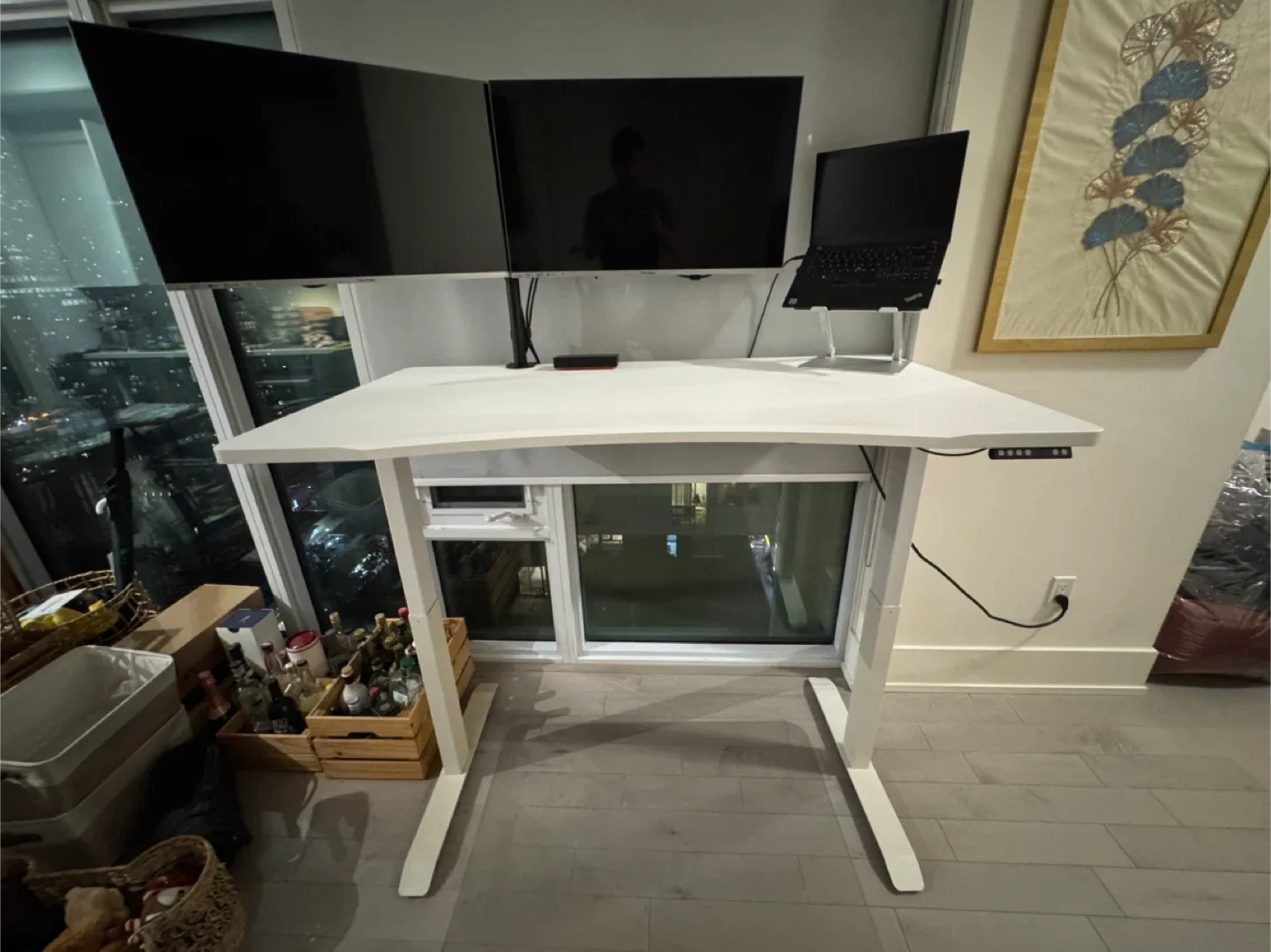 MOVING OUT SALE! White Standing Desk - 55" x 30" image indicator(6)
