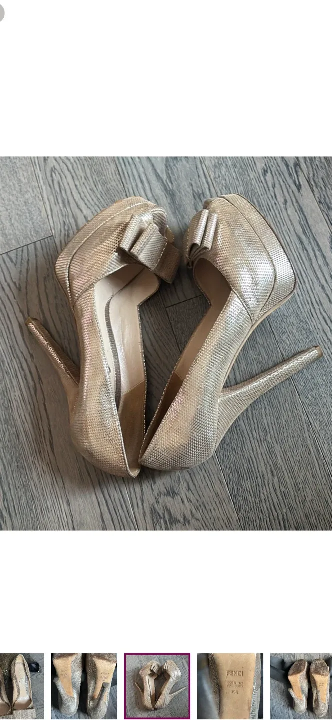 Fendi Gold Heels Size 39.5 image indicator(3)