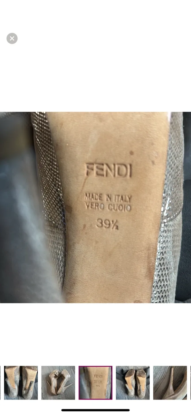 Fendi Gold Heels Size 39.5 image indicator(4)