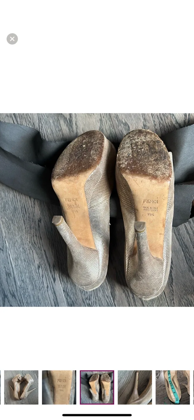 Fendi Gold Heels Size 39.5 image indicator(9)