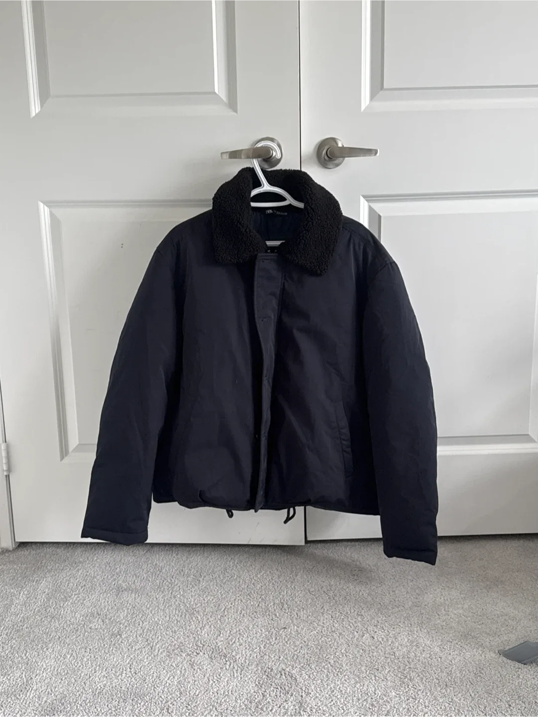 Zara Black Faux Shearling Collar Jacket image indicator(4)