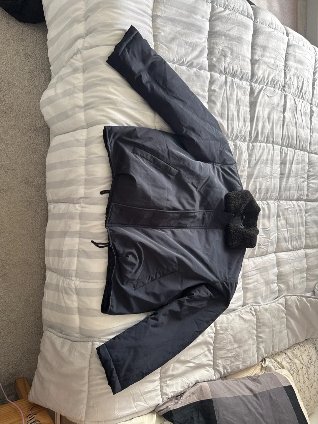 Zara Black Faux Shearling Collar Jacket
