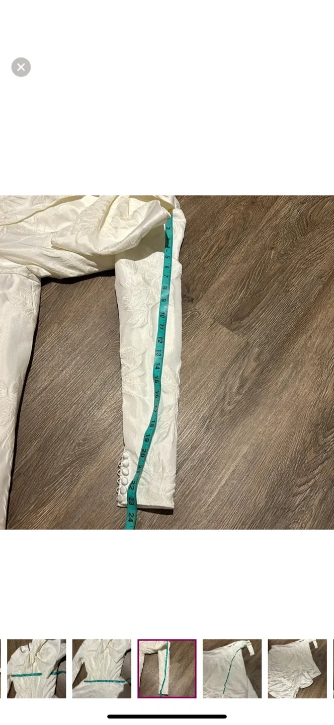 White modest long sleeve wedding Dress image indicator(8)