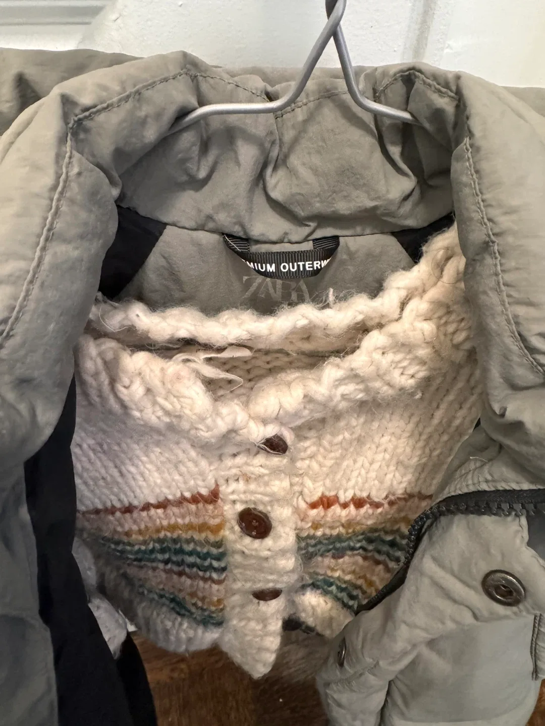 Zara Puffer Jacket and Burberry Hill Cardigan- Size 12-24 Months image indicator(2)