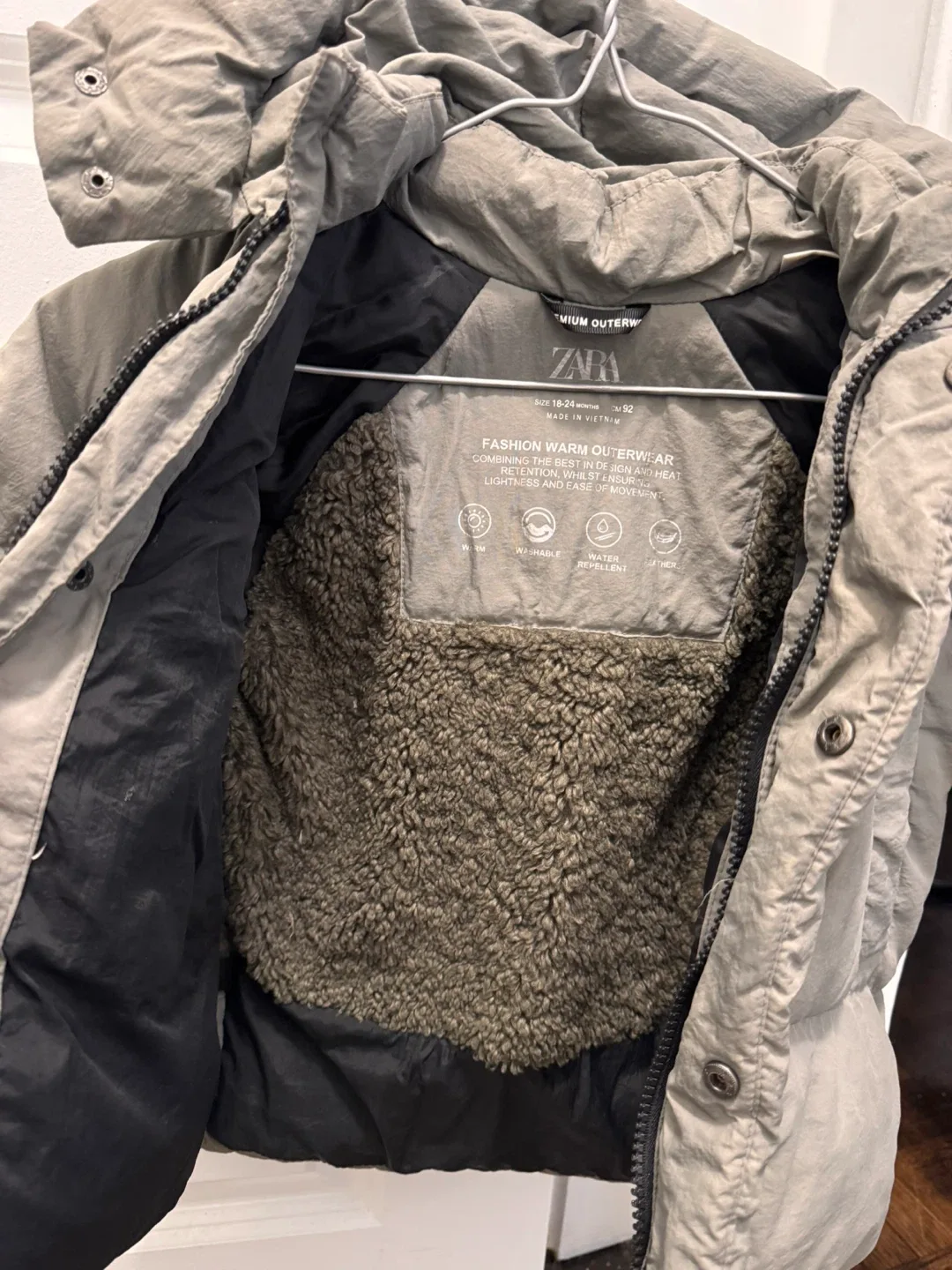 Zara Puffer Jacket and Burberry Hill Cardigan- Size 12-24 Months image indicator(3)