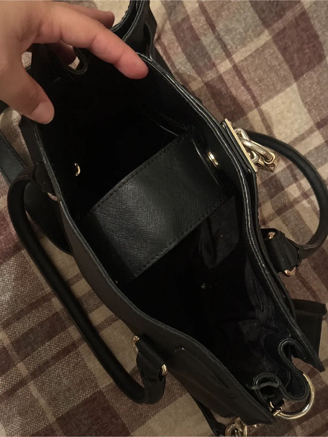 Michael Kors Black Leather Satchel image indicator(4)