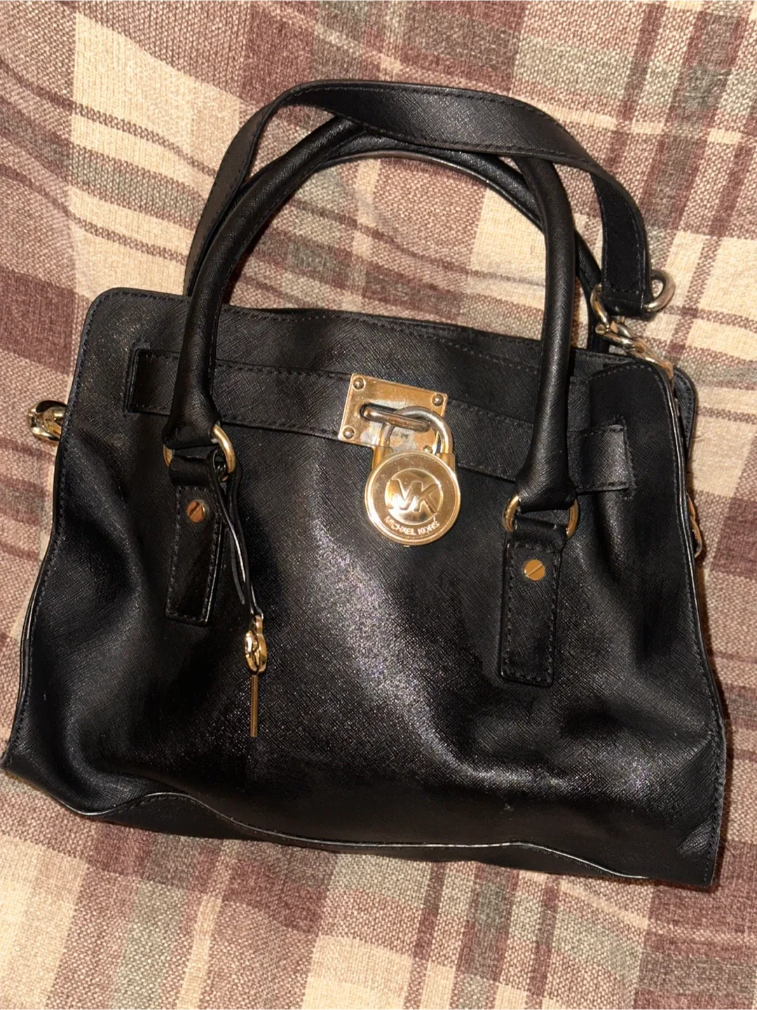 Michael Kors Black Leather Satchel thumbnail