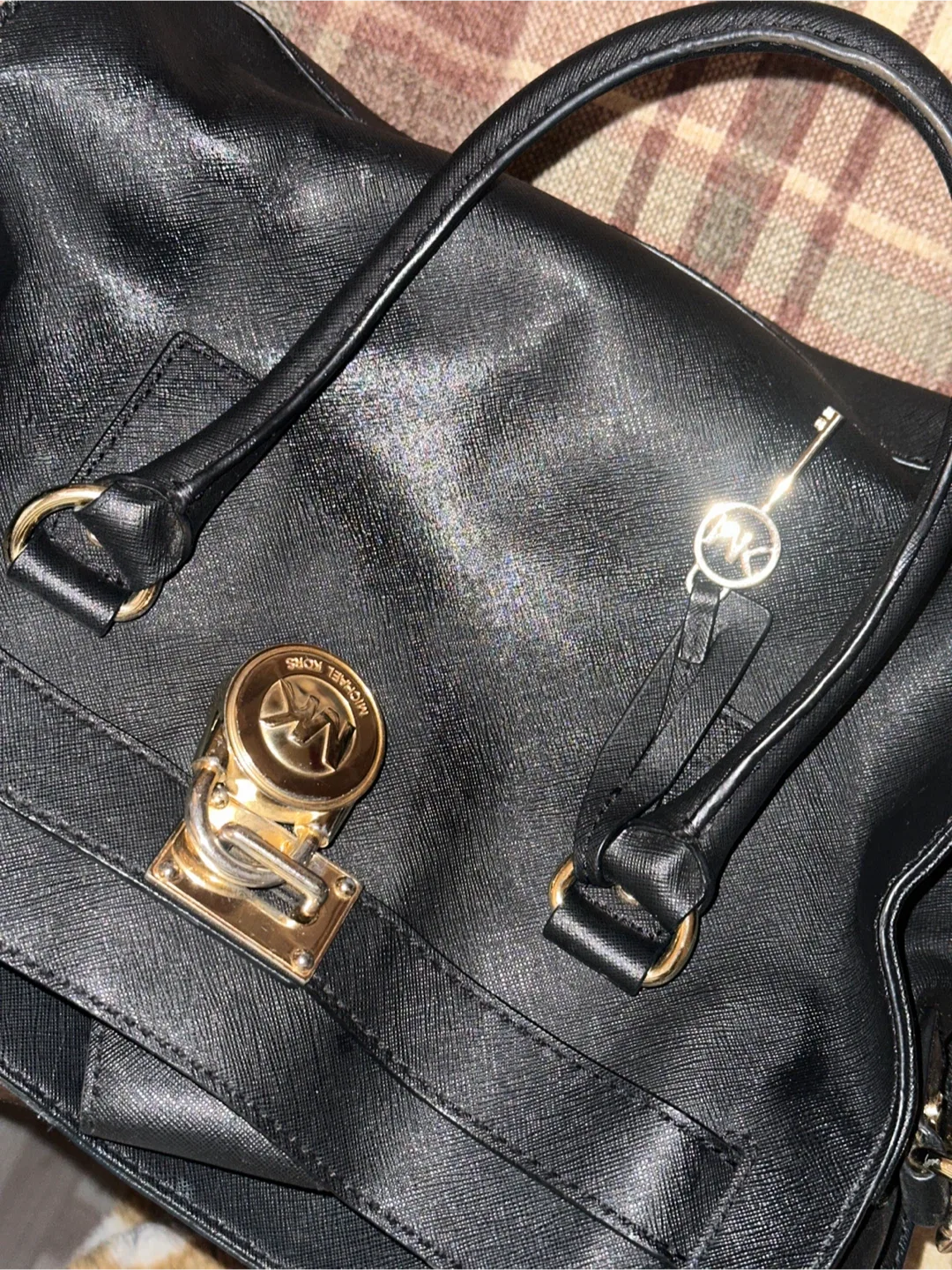 Michael Kors Black Leather Satchel image indicator(5)