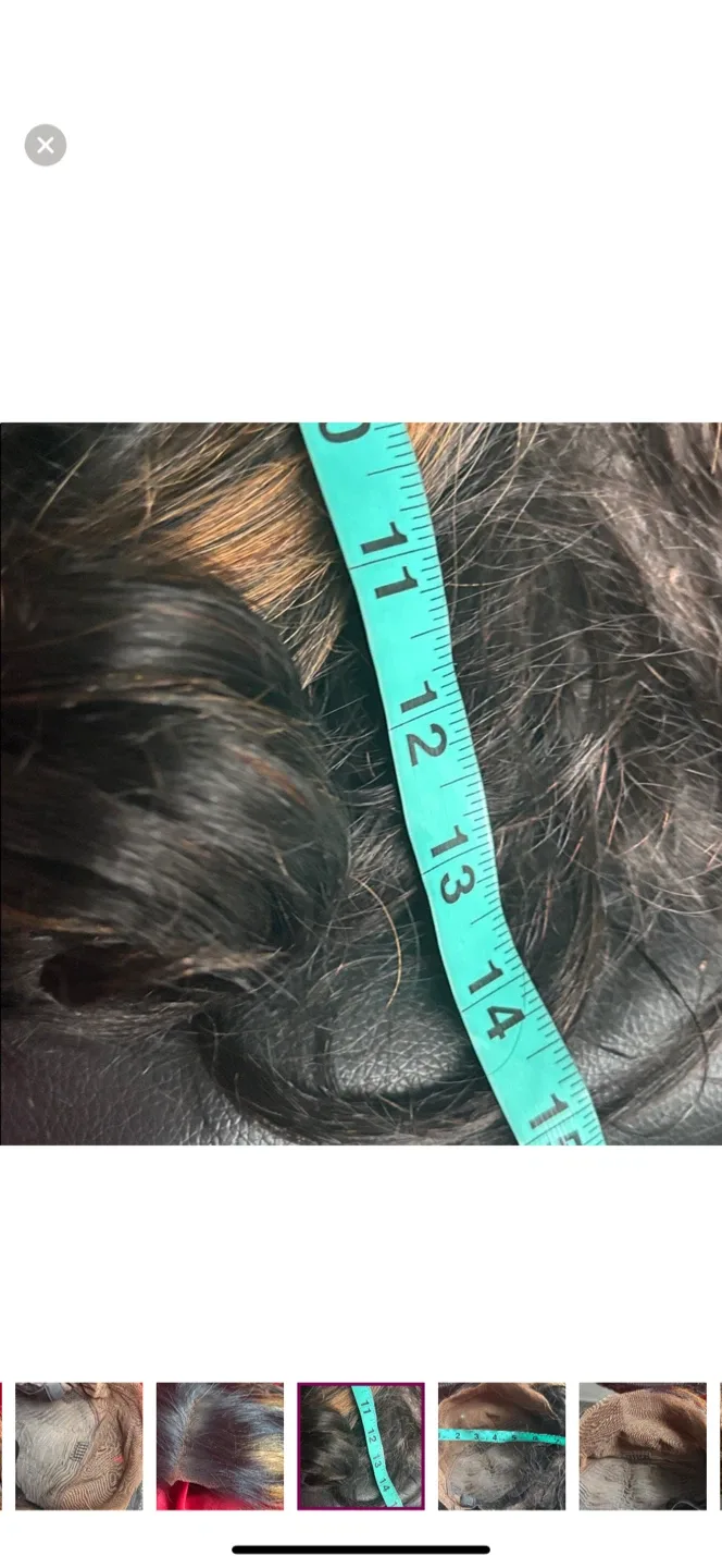 Human hair highlights Brown Wig, 14 Inches image indicator(5)