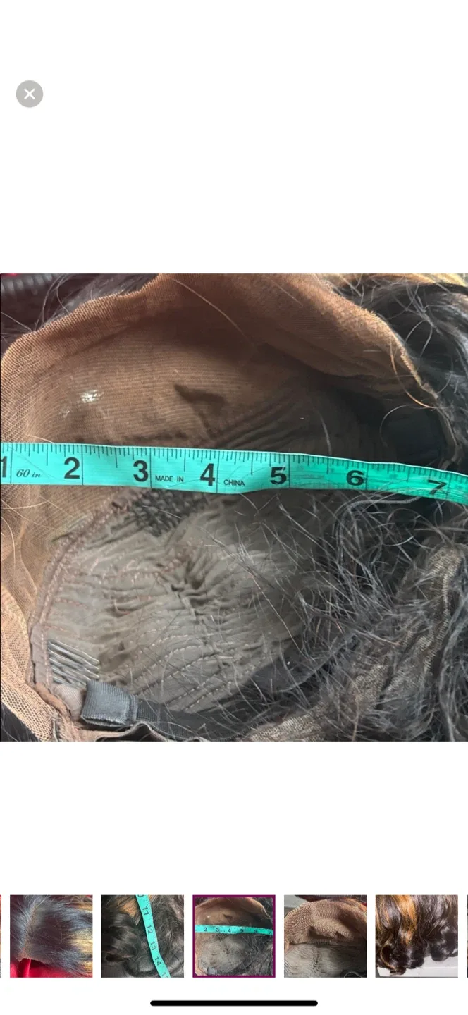 Human hair highlights Brown Wig, 14 Inches image indicator(6)