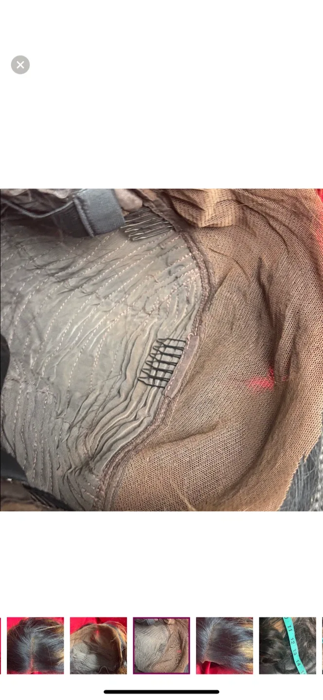 Human hair highlights Brown Wig, 14 Inches image indicator(10)