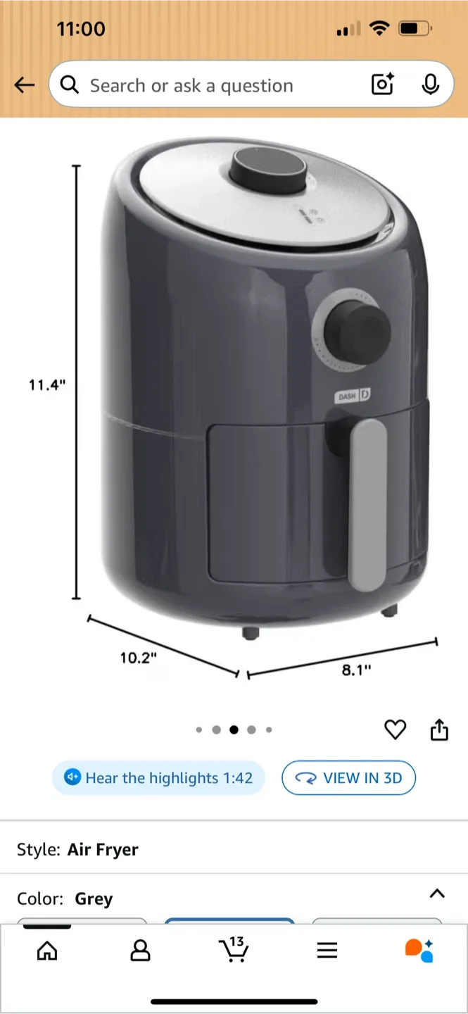 DASH Compact Air Fryer - Grey image indicator(3)