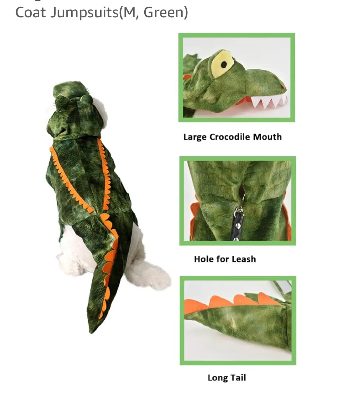 Dog Crocodile Costume - Size Medium image indicator(4)