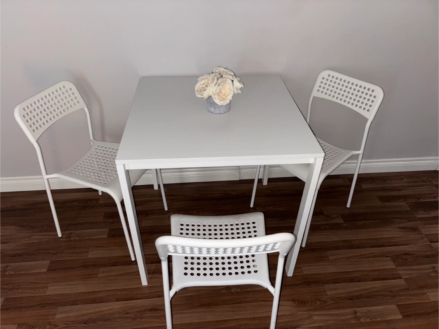 IKEA VIHALS dining Table with 3 Chairs - White - photo 2