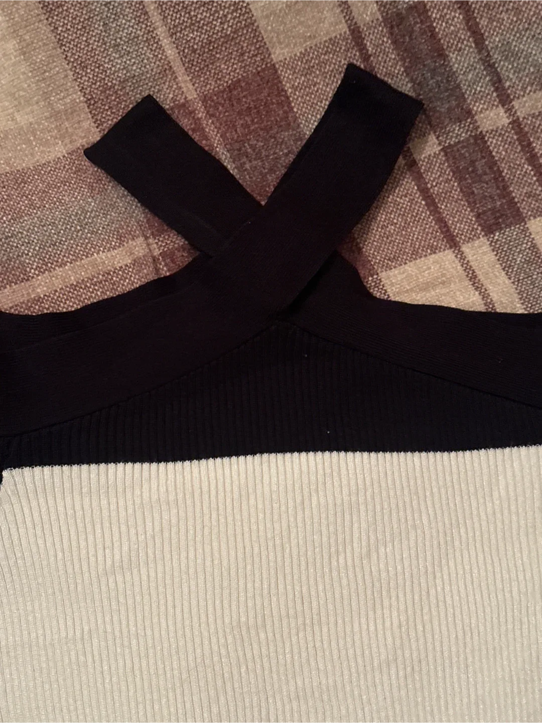 Striped Off-Shoulder Knit Top image indicator(2)