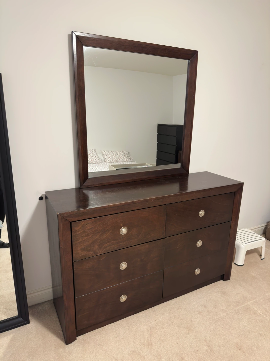 Wood Dresser with Mirror - Brown