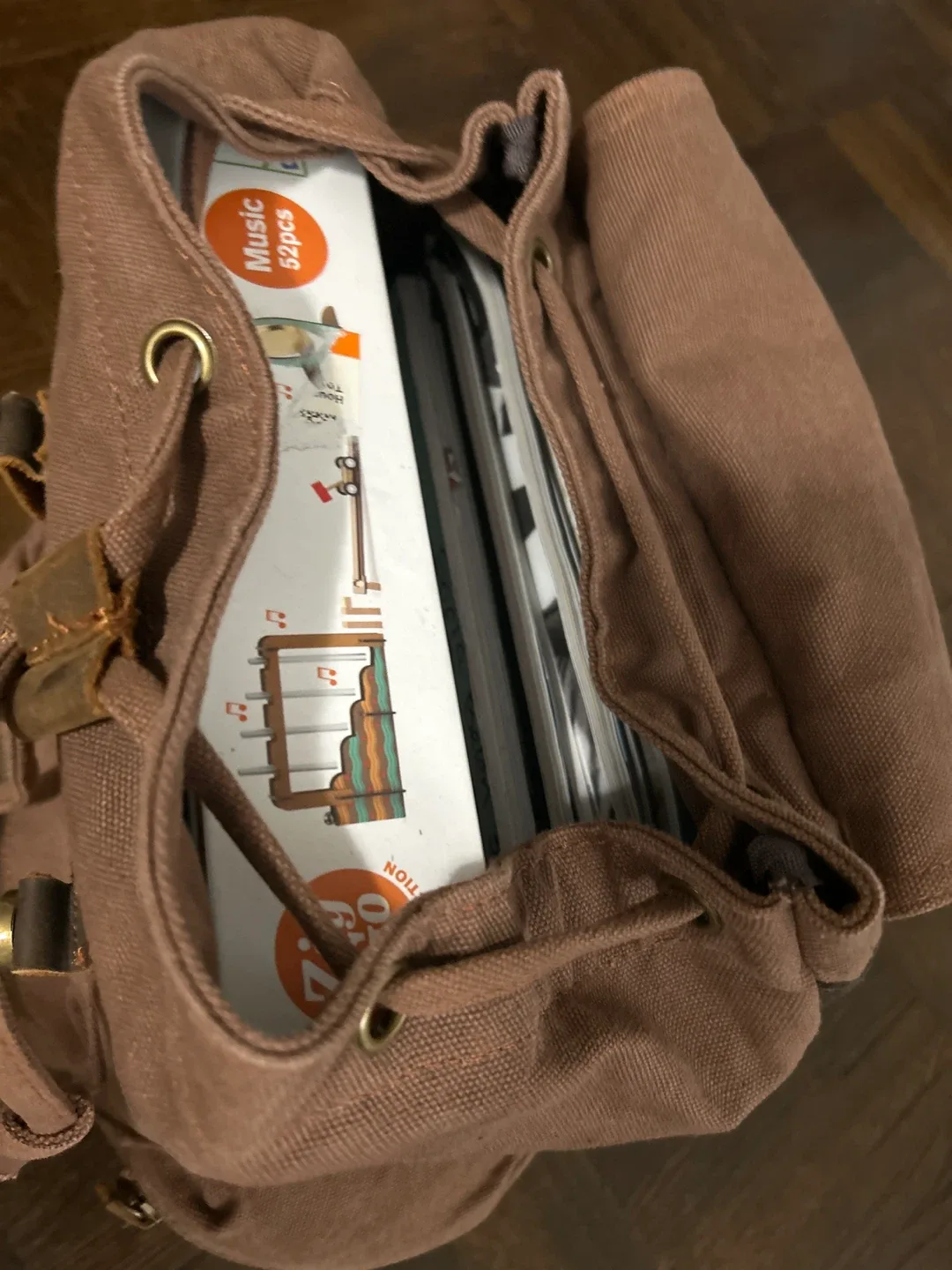 Augur Jans Brown Canvas Backpack image indicator(2)