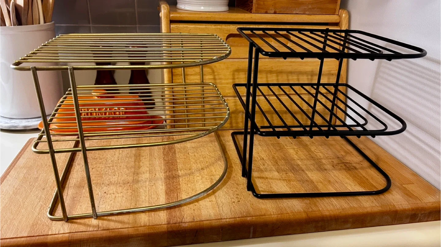 Pair of Two-Tier Kitchen Corner Rack Organizers