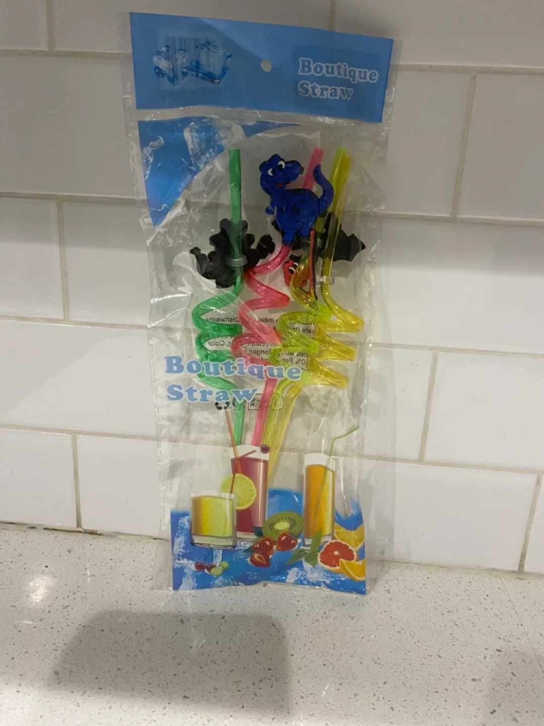 New Pack of 4 Boutique Straws - Dinosaur Theme thumbnail
