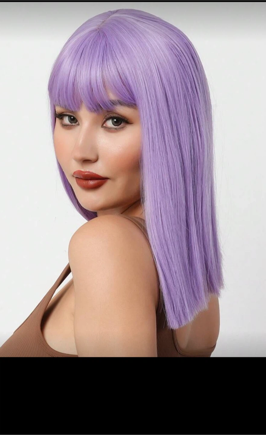 14 Inch Purple Wig