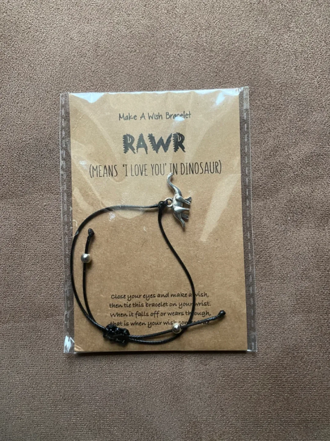 New Kids Make A Wish Bracelet - 'RAWR' Dinosaur thumbnail