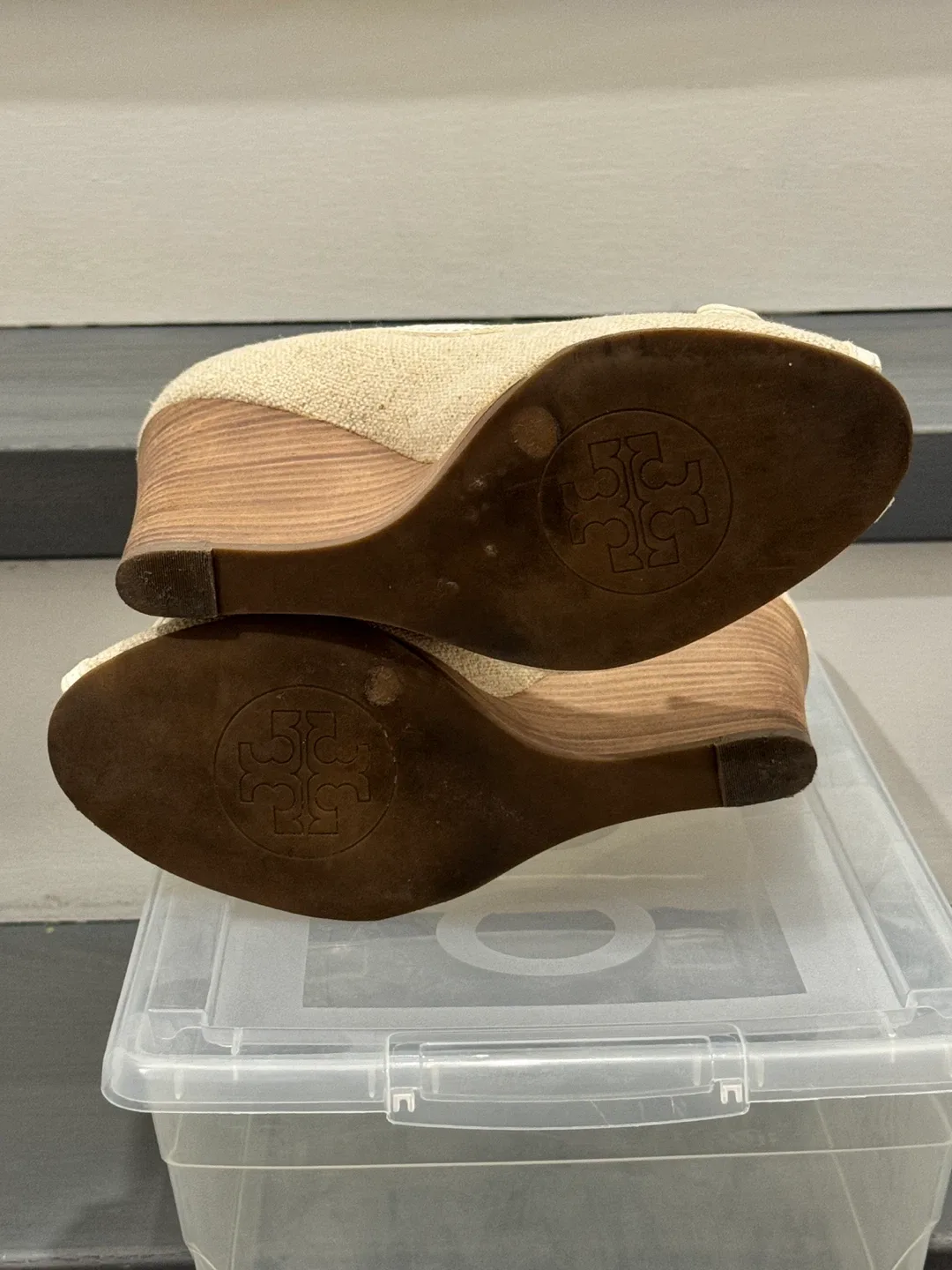 Tory Burch Amanda open toe wedge pumps size 7 image indicator(6)