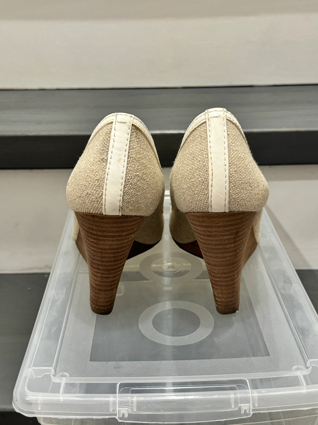 Tory Burch Amanda open toe wedge pumps size 7 - photo 3
