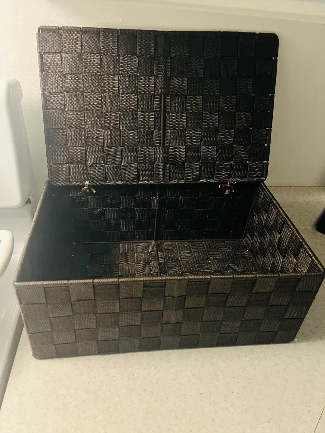 Woven Storage Box with Lid image indicator(2)