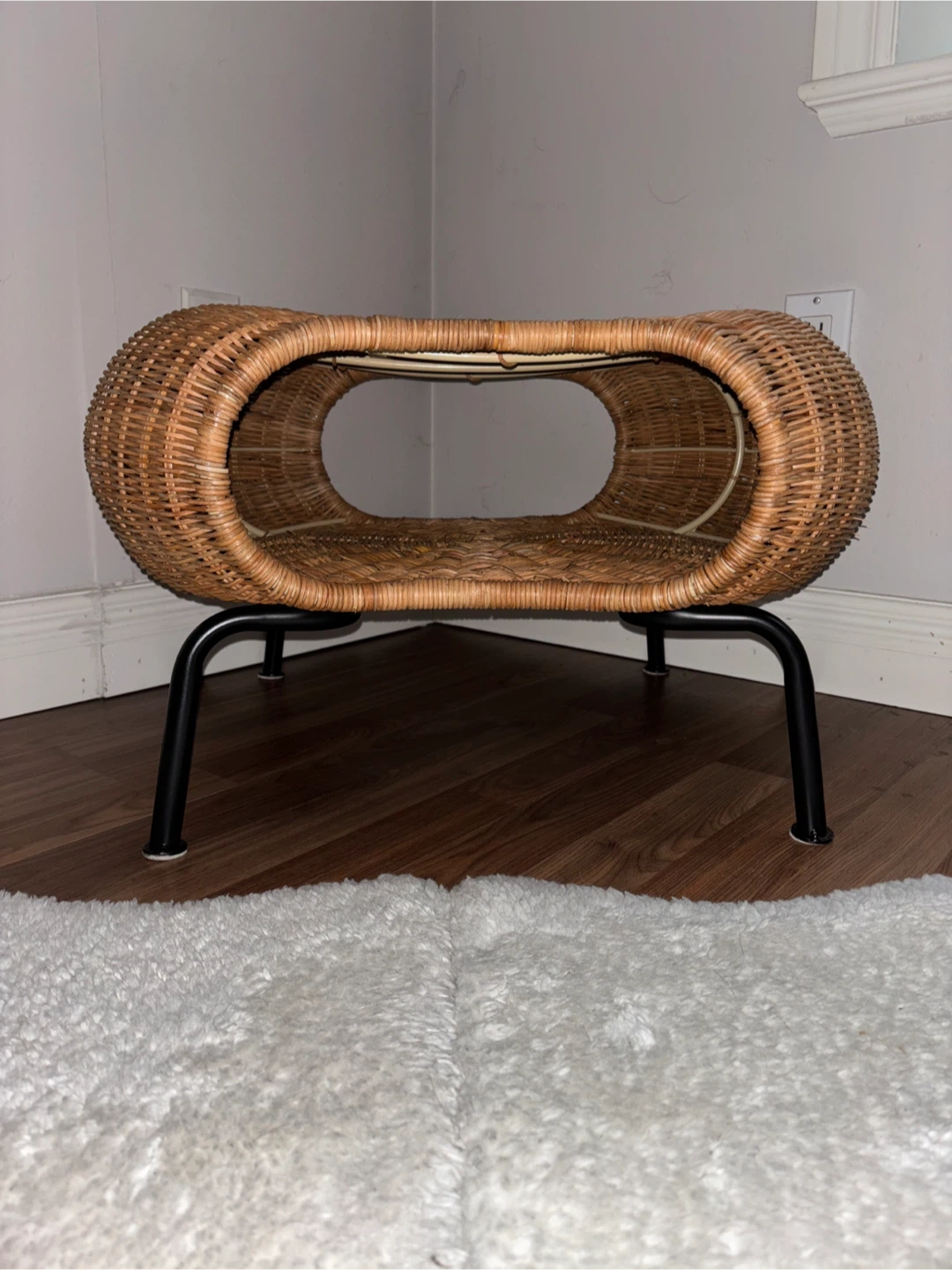 Wicker Ottoman/Side Table - photo 2