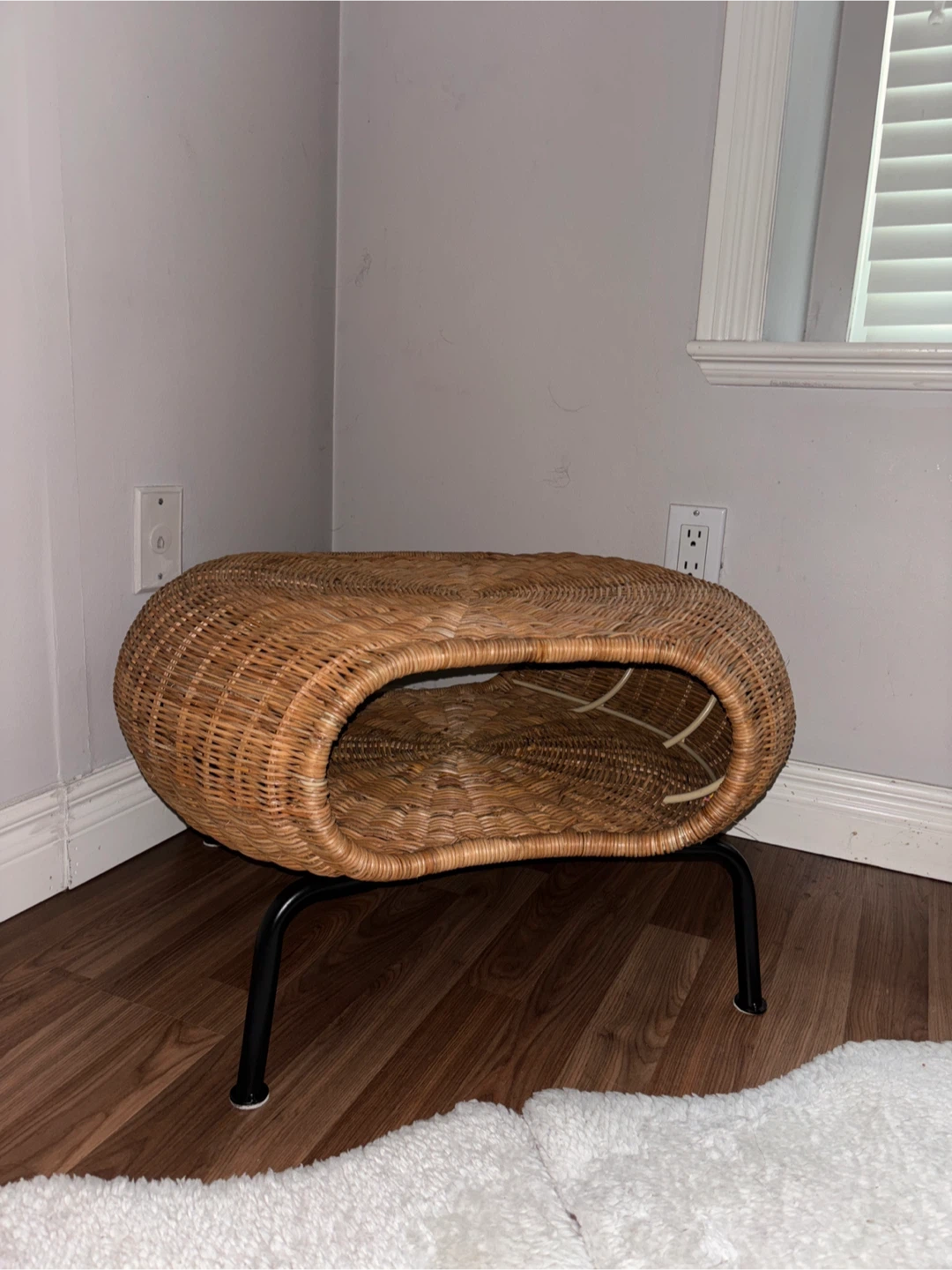 Wicker Ottoman/Side Table