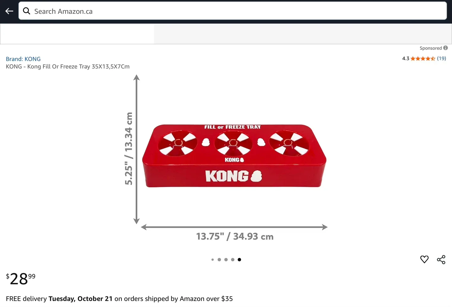 KONG Fill or Freeze Dog Treat Tray image indicator(4)