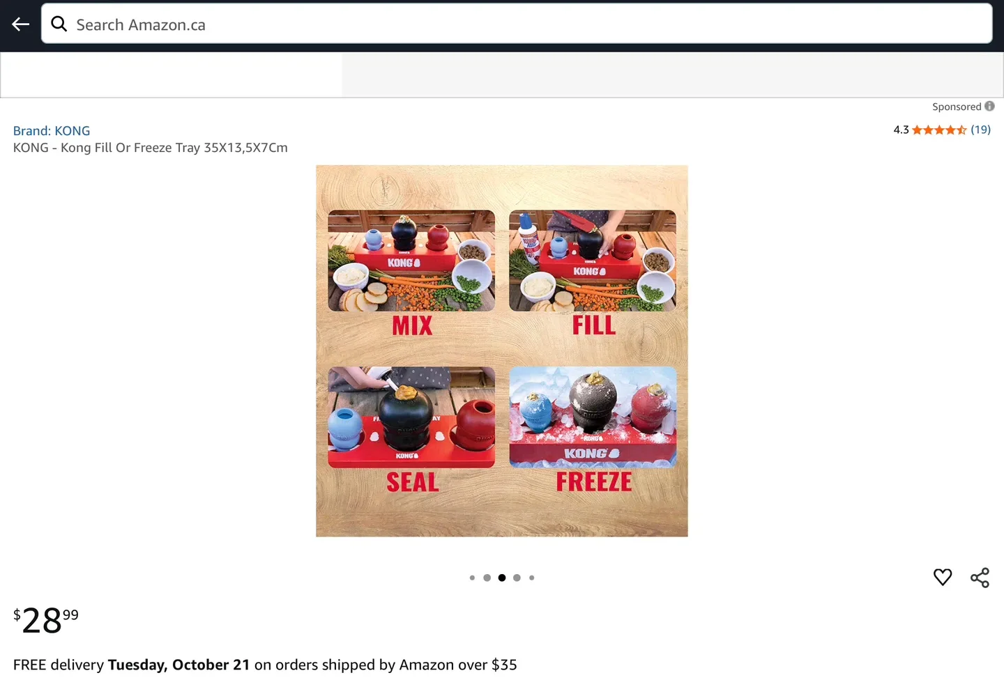 KONG Fill or Freeze Dog Treat Tray image indicator(5)